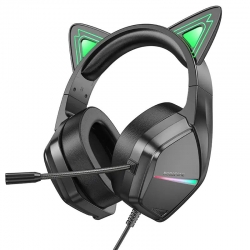 Borofone B0106 Πράσινο Over Ear Gaming Headset με σύνδεση 2x3.5mm / USB Green