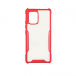 Xiaomi Redmi Note 10 4G / Note 10S / Poco M5s Θήκη Κόκκινη με Λουράκι Acrylic + Color TPU Shockproof Case with Neck Lanyard Red