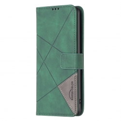 Xiaomi Poco C65 / Xiaomi Redmi 13C 4G Θήκη Βιβλίο Πράσινο Magnetic Buckle Rhombus Texture Phone Case Green