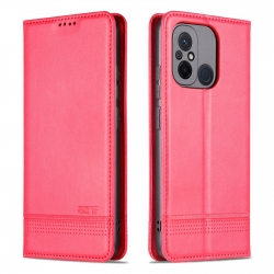 Xiaomi Redmi 12C Θήκη Βιβλίο Κόκκινο AZNS Magnetic Calf Texture Flip Phone Case Red