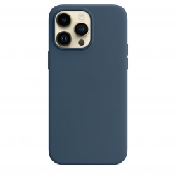 iPhone 14 Pro Max Θήκη Σιλικόνης Μπλε Soft Touch Silicone Rubber Soft Case Navy