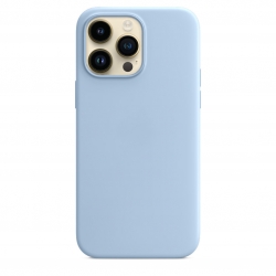 iPhone 14 Pro Max Θήκη Σιλικόνης Γαλάζιο Soft Touch Silicone Rubber Soft Case Light Blue