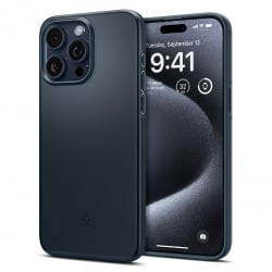iPhone 15 Pro Θήκη Σκούρο Μπλε Spigen Thin Fit Back Cover Metal Slate ACS06688