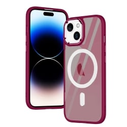 iPhone 15 Θήκη Σιλικόνης Μπορντό Magnetic MagSafe Phone Case Wine Red