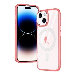 iPhone 15 Θήκη Σιλικόνης Ροζ Magnetic MagSafe Phone Case Pink