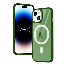 iPhone 15 Plus Θήκη Σιλικόνης Πράσινη Magnetic MagSafe Phone Case Green