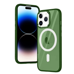 iPhone 15 Pro Θήκη Σιλικόνης Πράσινη Magnetic MagSafe Phone Case Green