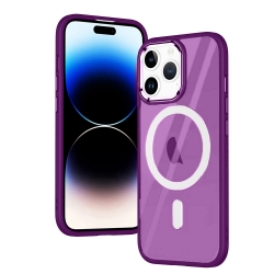 iPhone 15 Pro Θήκη Σιλικόνης Μωβ Magnetic MagSafe Phone Case Purple
