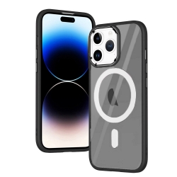 iPhone 15 Pro Θήκη Σιλικόνης Μαύρη Magnetic MagSafe Phone Case Black