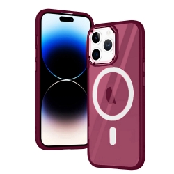 iPhone 15 Pro Θήκη Σιλικόνης Μπορτνό Magnetic MagSafe Phone Case Wine Red