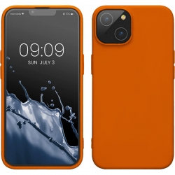 iPhone 14 Θήκη Σιλικόνης Πορτοκαλό Soft Touch Silicone Rubber Soft Case Orange