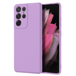 Samsung Galaxy S21 Ultra 5G Θήκη Σιλικόνης Μωβ Soft Touch Silicone Rubber Soft Case Purple