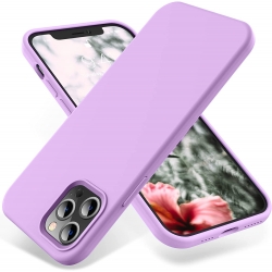 iPhone 12 / 12 Pro Θήκη Σιλικόνης Μωβ Soft Touch Silicone Rubber Soft Case Purple