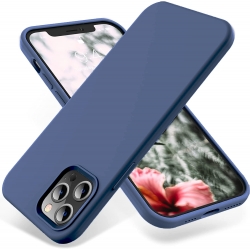 iPhone 12 / 12 Pro Θήκη Σιλικόνης Μπλε Soft Touch Silicone Rubber Soft Case Navy