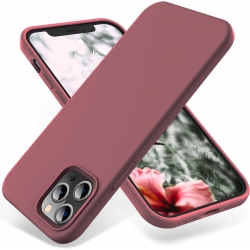 iPhone 12 / 12 Pro Θήκη Σιλικόνης Μπορντό Soft Touch Silicone Rubber Soft Case Bordeaux