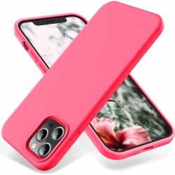 iPhone 12 / 12 Pro Θήκη Σιλικόνης Φούξια Soft Touch Silicone Rubber Soft Case Fuchsia