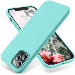 iPhone 12 / 12 Pro Θήκη Σιλικόνης Βεραμάν Soft Touch Silicone Rubber Soft Case Mint
