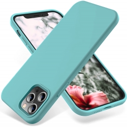 iPhone 12 / 12 Pro Θήκη Σιλικόνης Τιρκουάζ Soft Touch Silicone Rubber Soft Case Turquoise