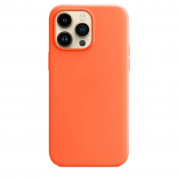 iPhone 14 Pro Max Θήκη Σιλικόνης Πορτοκαλί Soft Touch Silicone Rubber Soft Case Orange
