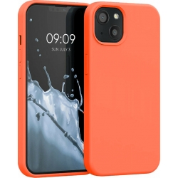 iPhone 13 Θήκη Σιλικόνης Πορτοκαλί Soft Touch Silicone Rubber Soft Case Orange