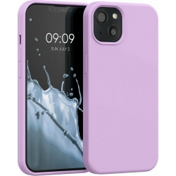 iPhone 13 Θήκη Σιλικόνης Μωβ Soft Touch Silicone Rubber Soft Case Purple