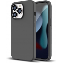 iPhone 13 Pro Θήκη Σιλικόνης Μαύρη Soft Touch Silicone Rubber Soft Case Black