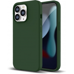 iPhone 13 Pro Θήκη Σιλικόνης Πράσινο Soft Touch Silicone Rubber Soft Case Green