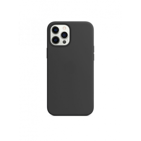 iPhone 12 Pro Max Θήκη Σιλικόνης Μαύρη Soft Touch Silicone Rubber Soft Case Black