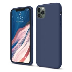 iPhone 11 Pro Max Θήκη Σιλικόνης Μπλε Soft Touch Silicone Rubber Soft Case Navy