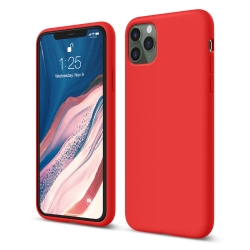 iPhone 11 Pro Max Θήκη Σιλικόνης Κόκκινη Soft Touch Silicone Rubber Soft Case Red