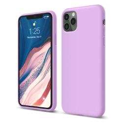 iPhone 11 Pro Max Θήκη Σιλικόνης Μωβ Soft Touch Silicone Rubber Soft Case Purple
