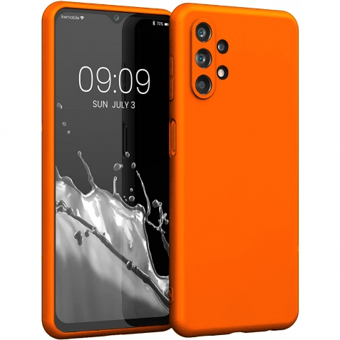 Samsung Galaxy A32 4G Θήκη Σιλικόνης Πορτοκαλί Soft Touch Silicone Rubber Soft Case Orange