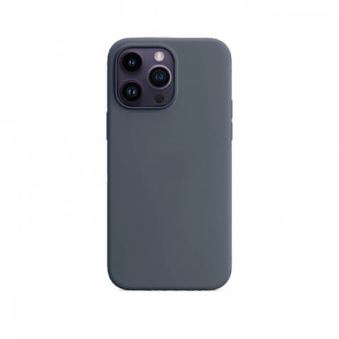 iPhone 14 Pro Θήκη Σιλικόνης Μπλε Soft Touch Silicone Rubber Soft Case Navy