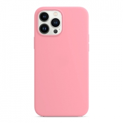 iPhone 13 Pro Max Θήκη Σιλικόνης Ροζ Soft Touch Silicone Rubber Soft Case Pink