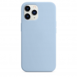iPhone 11 Pro Θήκη Σιλικόνης Απαλό Μπλε Soft Touch Silicone Rubber Soft Case Light Blue