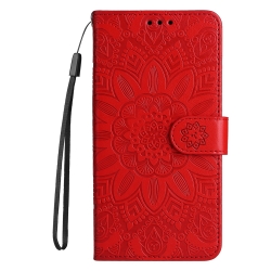 Xiaomi Poco C65 / Xiaomi Redmi 13C Θήκη Βιβλίο Κόκκινο Embossed Sunflower Phone Case Red