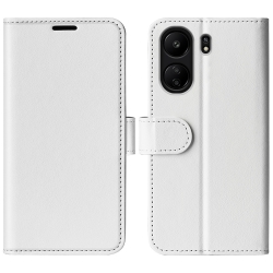 Xiaomi Poco C65 / Xiaomi Redmi 13C Θήκη Βιβλίο Λευκό R64 Texture Horizontal Flip Phone Case White