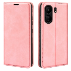 Xiaomi Poco C65 / Xiaomi Redmi 13C Θήκη Βιβλίο Ροζ Retro-skin Magnetic Suction Phone Case Pink