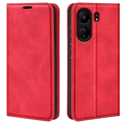 Xiaomi Poco C65 / Xiaomi Redmi 13C 4G Θήκη Βιβλίο Κόκκινο Retro-skin Magnetic Suction Phone Case Red
