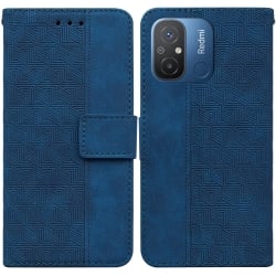 Xiaomi Redmi 12C Θήκη Βιβλίο Μπλε Geometric Embossed Phone Case Blue