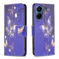 Xiaomi Poco C65 / Xiaomi Redmi 13C 4G Θήκη Βιβλίο Colored Drawing Pattern Phone Case Purple Butterfly