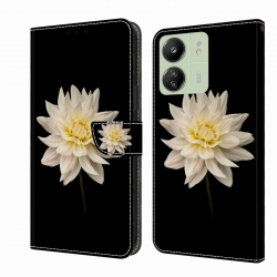 Xiaomi Poco C65 / Xiaomi Redmi 13C 4G Θήκη Βιβλίο Global Crystal 3D Shockproof Protective Phone Case White Flower