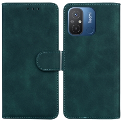 Xiaomi Redmi 12C Θήκη Βιβλίο Πράσινο Skin Feel Pure Color Flip Phone Case Green