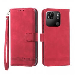 Xiaomi Redmi 12C Θήκη Βιβλίο Κόκκινο Dierfeng Dream Line TPU + PU Phone Case Red