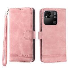 Xiaomi Redmi 12C Θήκη Βιβλίο Ροζ Dierfeng Dream Line TPU + PU Phone Case Pink