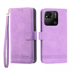 Xiaomi Redmi 12C Θήκη Βιβλίο Μωβ Dierfeng Dream Line TPU + PU Phone Case Purple