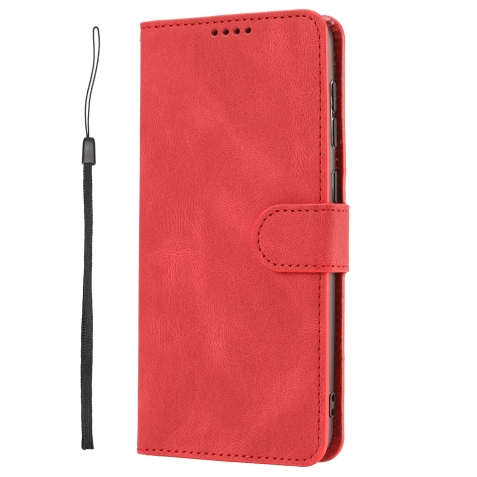 Xiaomi Redmi 12C Θήκη Βιβλίο Κόκκινο Fantasy Skin-feel Calfskin Texture Phone Case Red