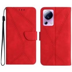 Xiaomi 13 Lite 5G Θήκη Βιβλίο Κόκκινο Stitching Embossed Phone Case Red