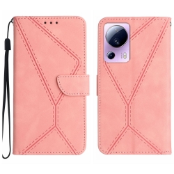 Xiaomi 13 Lite 5G Θήκη Βιβλίο Ροζ Stitching Embossed Phone Case Pink