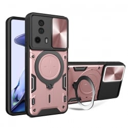 Xiaomi 13 Lite 5G Θήκη Ροζ Με Σταντ Sliding Camshield Card Phone Case Pink